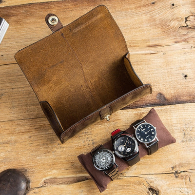Uhrenetui Leder 3 Uhren