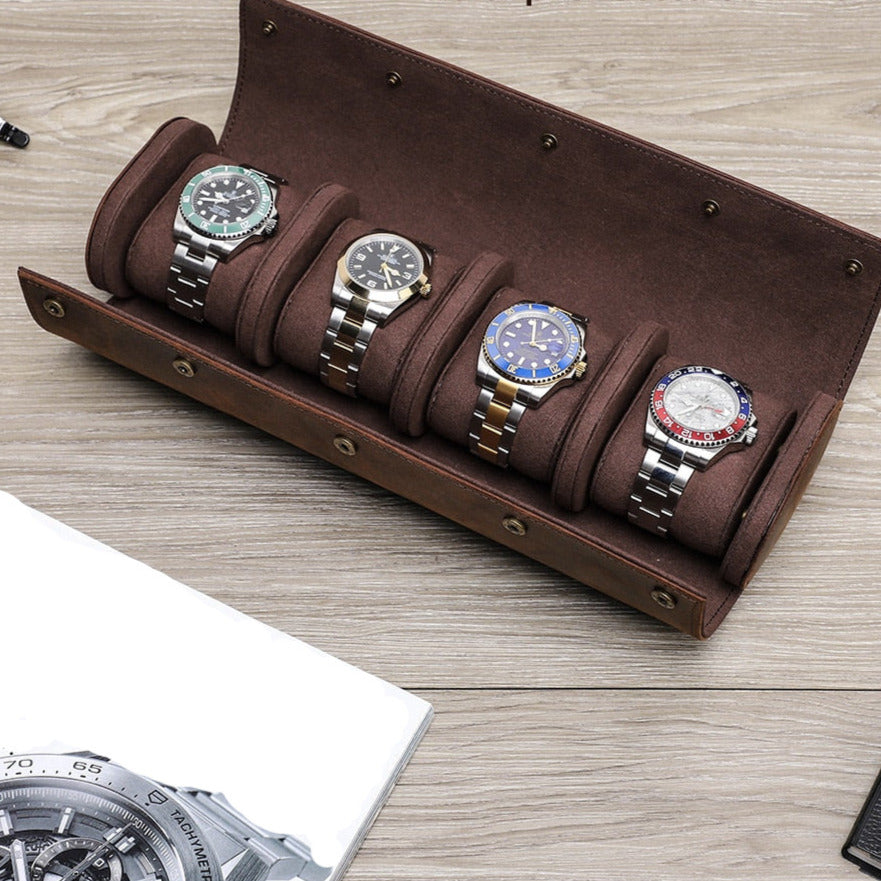 Uhrenrolle Leder 4 Uhren